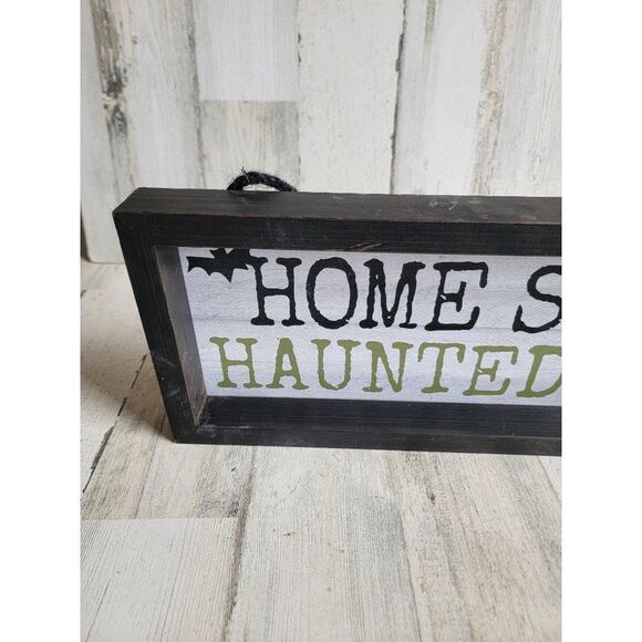 Halloween home sweet haunted home sign bat hanging prop - Picture 2 of 10